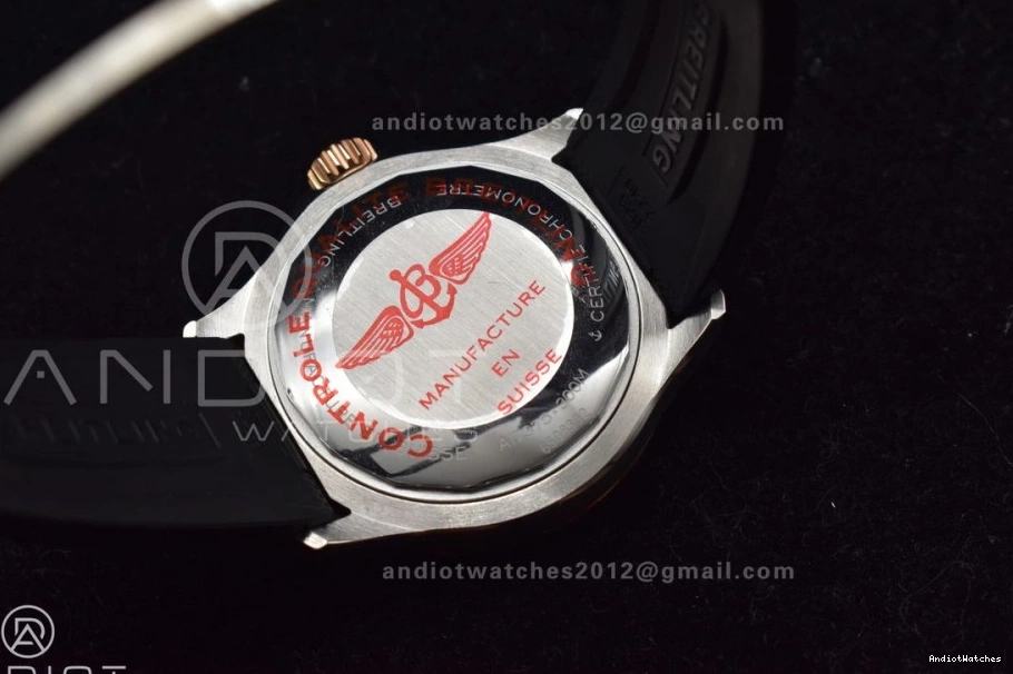 SS Best Comfortable 1165 on A Black BLSF Black Dial Automatic Rubber RG 42 SuperOcean Edition Strap 1:1 0726